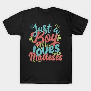 Just A Boy Who Loves Malteses dog Gift product T-Shirt